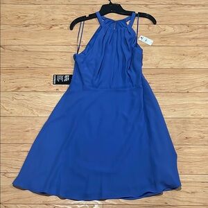 Elegant Blue Halter Dress